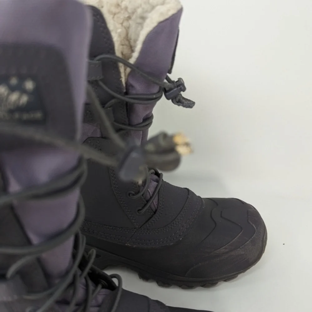 The North Face Girl's Winter Snow Boots Gray Purple‎ Size4_5